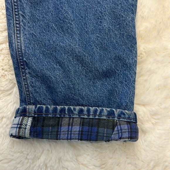 Carhartt Men’s Work Wear Flannel-Lined 5 pocket Blue Jeans - Picture 8 of 13